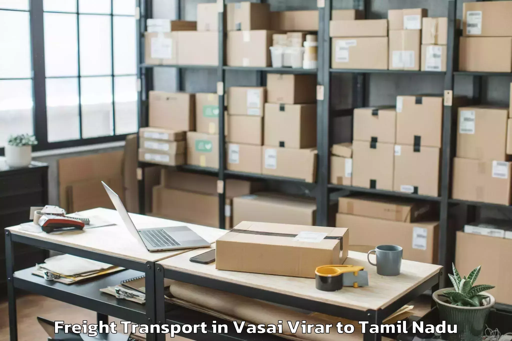 Affordable Vasai Virar to Perungudi Freight Transport